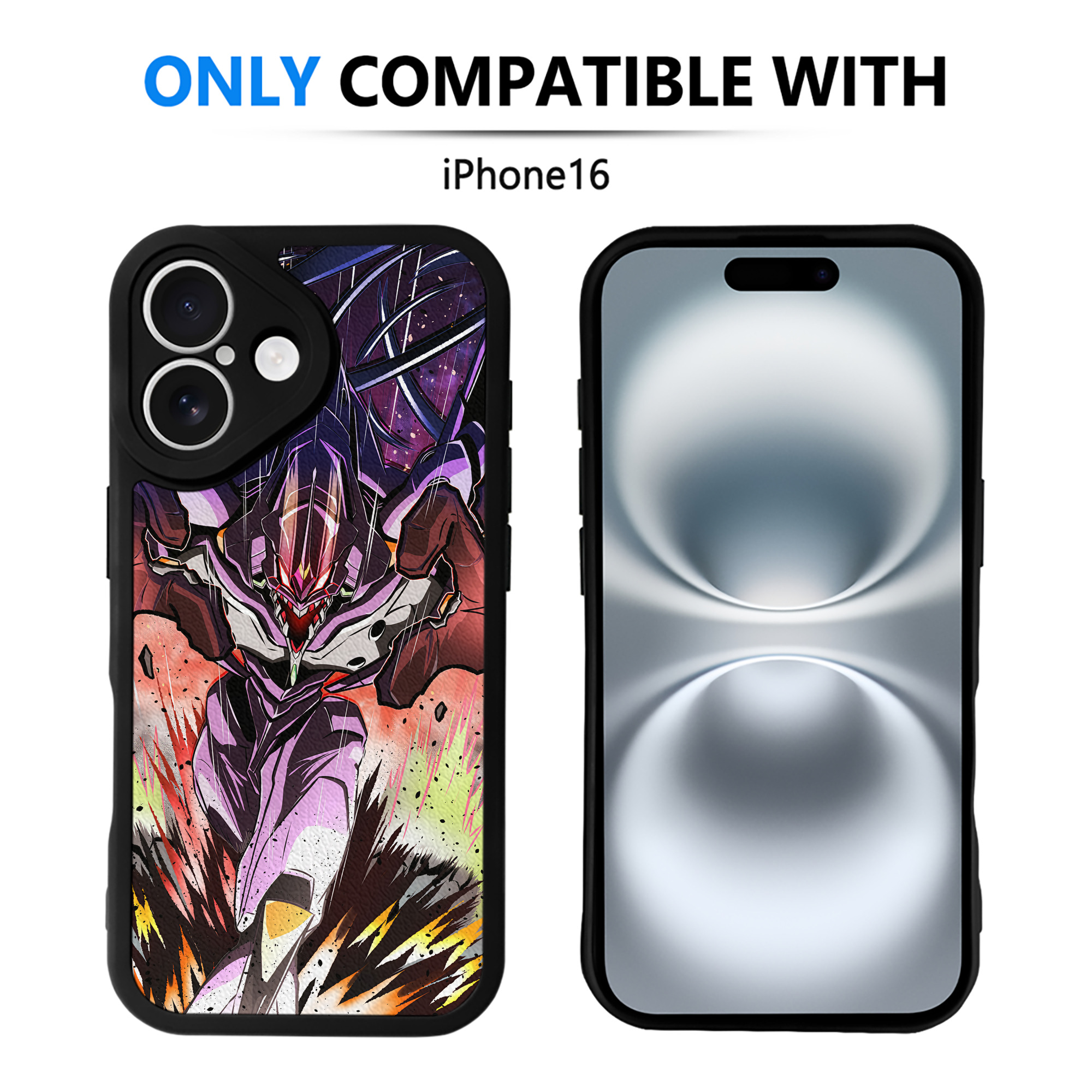 （画像用） EVA 新世紀エヴァンゲリオン 【iPhone 16シリーズ対応】シリコンスマホケース（レザー調） 材質：シリコン
